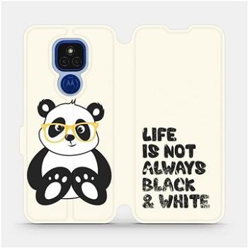 Flipové pouzdro na mobil Motorola Moto E7 Plus - M041S Panda - life is not always black and white (5903516383443)