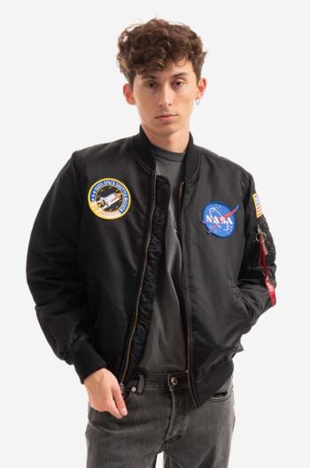 Bomber bunda Alpha Industries MA-1 NASA 166107 03 černá barva, přechodná