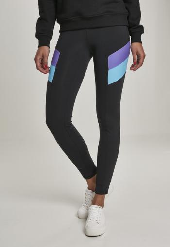 Urban Classics Ladies Color Block Leggings black/ultraviolet