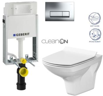 GEBERIT KOMBIFIXBasic vč. chromového tlačítka DELTA 51 + WC CERSANIT CLEANON CARINA + SEDÁTKO 110.100.00.1 51CR CA3