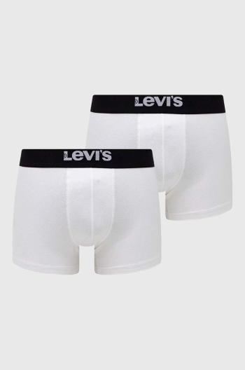 Boxerky Levi's 2-pack pánské, bílá barva