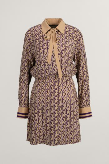ŠATY GANT MONOGRAM PRINT DRESS PANSY PURPLE