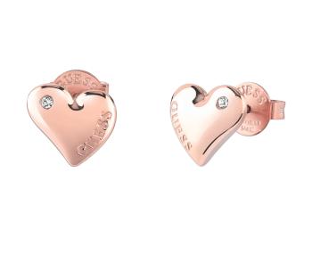 Guess Krásné bronzové náušnice pecky Fluid Hearts JUBE02303JWRGT/U