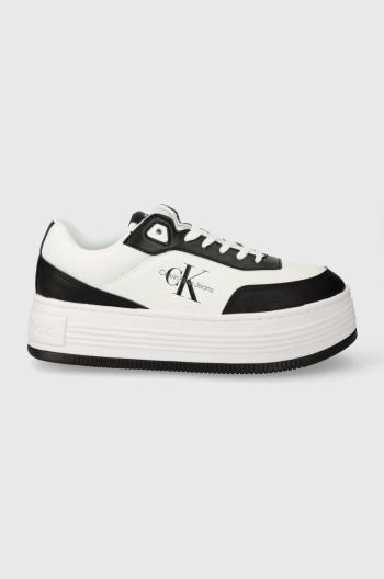 Sneakers boty Calvin Klein Jeans BOLD FLATF LOW LACE MIX ML FAD černá barva, YW0YW01316