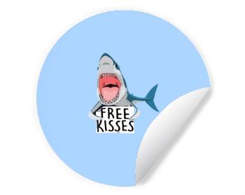 Samolepky kruh shark free kisses