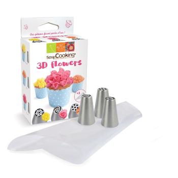 Cakesupplies Cukrářská sada na výrobu 3D kvítků 6 ks