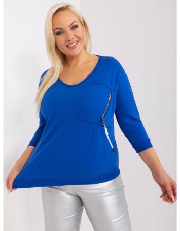 Dámská halenka s ozdobným zapínáním plus size QITMA kobaltová 