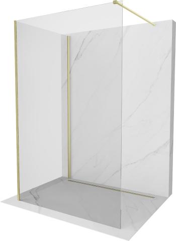 MEXEN/S Kioto Sprchová zástěna WALK-IN 120 x 70 cm, transparent, zlatá kartáčovaná 800-120-212-55-00-070