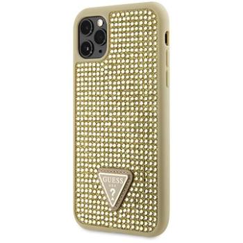 Guess Rhinestones Triangle Metal Logo Kryt pro iPhone 11 Pro Gold (GUHCN58HDGTPD)