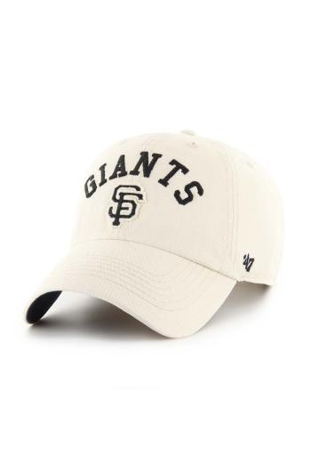 Bavlněná baseballová čepice 47 brand MLB San Francisco Giants béžová barva, s aplikací, B-CLBFB22GWS-Y0