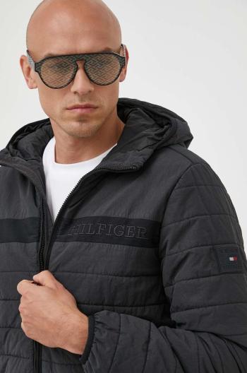 Bunda Tommy Hilfiger pánská, černá barva, přechodná