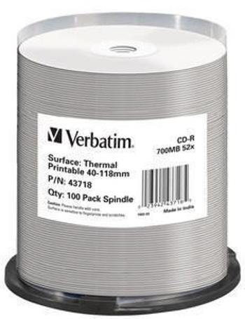 VERBATIM CD-R(100-Pack)Spindle/AZO/52x/700MB/Thermal Printable No ID Brand