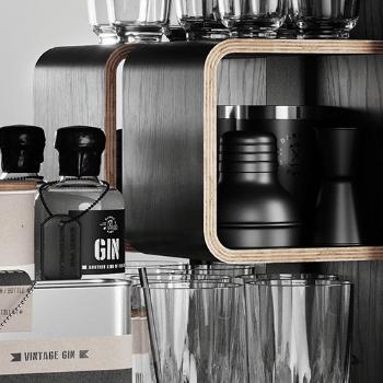 Koupelnová skříňka / kanistr - Bathroom Cabinet, Nano Black, 6 variant - Danish Fuel Varianta: Smoked Oak