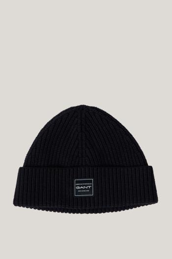 ČEPICE GANT COTTON RIBBED BEANIE BLACK