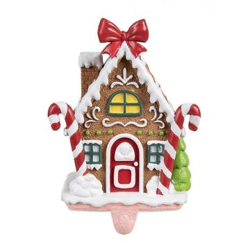 Háček na punčochu perníková chaloupka Gingerbread House - 13*11*18 cm 6PR4258