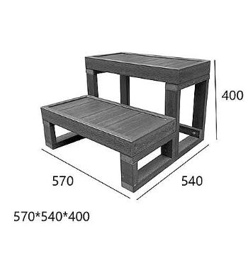 HANSCRAFT Schůdky k vířivce - šedé - 2 stupně (šířka 57 cm)