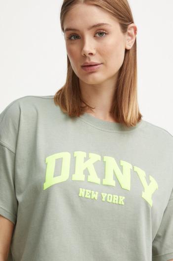 Bavlněné tričko Dkny zelená barva, DP4T9945