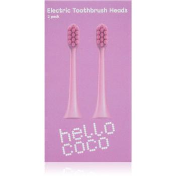 Hello Coco Electric Toothbrush Heads Pink náhradní hlavice pro zubní kartáček 2 ks