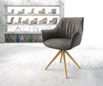 Otočná židle Keila-Flex s područkami antracitová vintage