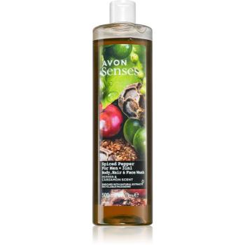 Avon Senses Spiced Pepper 3 v 1 šampon, kondicionér a sprchový gel 500 ml