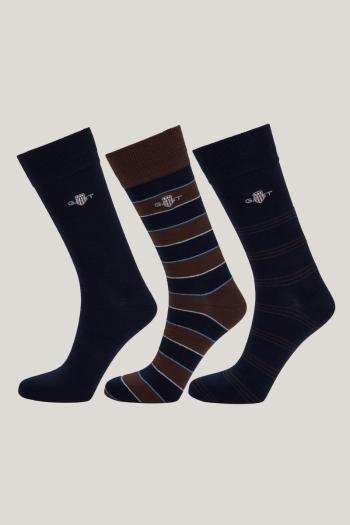 PONOŽKY GANT SHIELD TIE STRIPE SOCKS 3-PACK GB EVENING BLUE