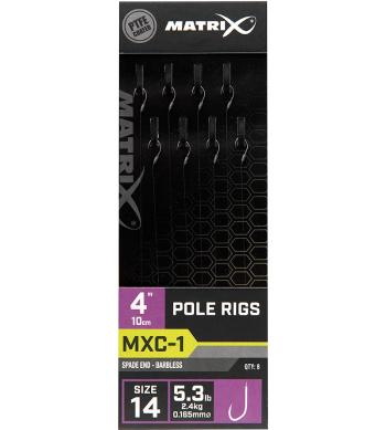 Matrix návazec mxc-1 pole rig barbless 10 cm - size 14 0,165 mm