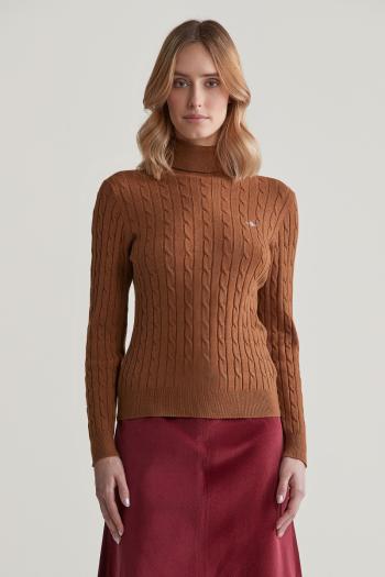 ROLÁK GANT STRETCH COTTON CABLE TURTLENECK CACAO