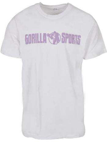 Gorilla Sports Sportovní tričko s potiskem, bílo/fialová, M