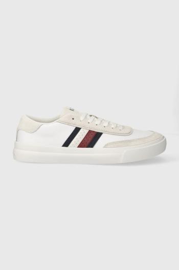 Kožené sneakers boty Tommy Hilfiger TH CUPSET RWB LTH bílá barva, FM0FM04975