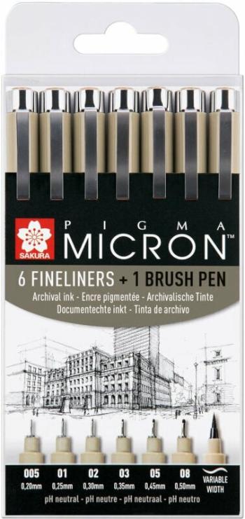 Sakura Pigma Micron Fineliner Technická pera Black 7 ks