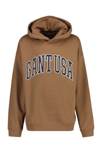 MIKINA GANT OVERSIZED GANT USA SWEAT HOODIE COCOA BROWN