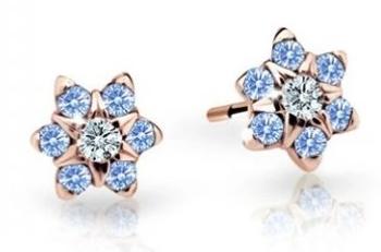 Cutie Jewellery Půvabné dětské náušnice z růžového zlata C2152-30-X-4 světle modrá