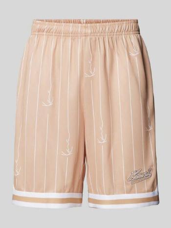 Karl Kani Small Varsity Logo Pinstripe Mesh Shorts sand/white - XL