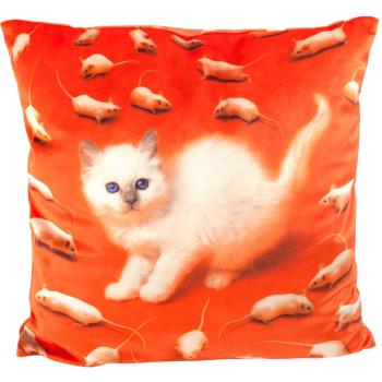 Polštář TOILETPAPER KITTEN Seletti 50 x 50 cm červený