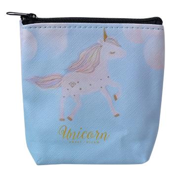 Modrá malá peněženka / taštička s jednorožcem Unicorn - 11*11 cm JZWA0157