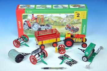 Traktor s náčiním Agroset 1:25