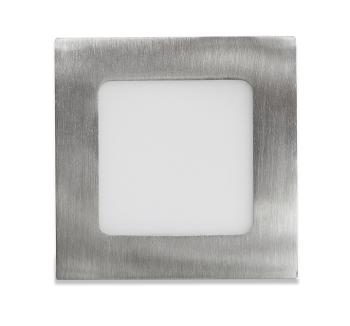 Ecolite Stříbrný vestavný LED panel hranatý 120 x 120mm 6W Barva světla: Denní bílá LED-WSQ-6W/41/CHR