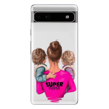 Odolné silikonové pouzdro iSaprio - Super Mama - Two Boys - Google Pixel 6a 5G