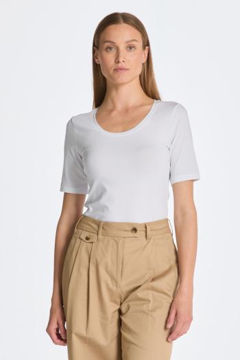 TRIČKO GANT SLIM COT/ELA SS SCOOP NECK TOP WHITE