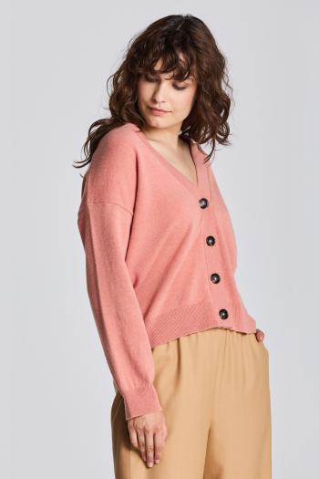 PULÓVER GANT D1. SUPERFINE LAMBSWOOL CARDIGAN TERRACOTTA PINK