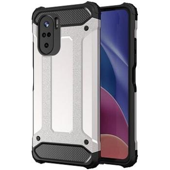 Hybrid Armor plastový kryt na Xiaomi Redmi K40 / Poco F3, stříbrný (HUR33309)