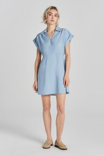 ŠATY GANT REL POPOVER SS DRESS DOVE BLUE