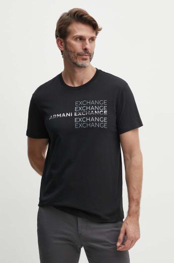 Bavlněné tričko Armani Exchange černá barva, s potiskem, 3DZTAC ZJ9TZ