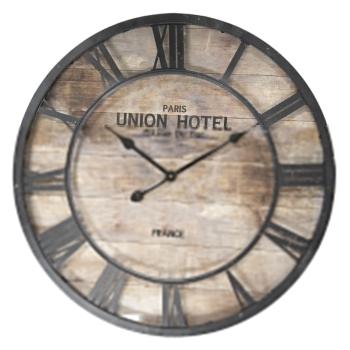 Nástěnné hodiny s číselnou kovovou konstrukcí Paris Union Hotel - Ø 68*6 cm 5KL0146