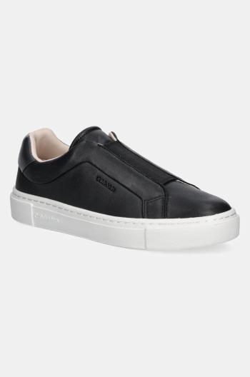 Kožené sneakers boty Calvin Klein CUPSOLE SLIP ON W/ML - LTH černá barva, HW0HW02289