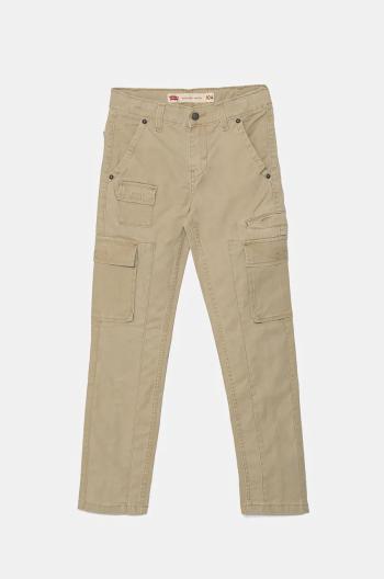 Dětské kalhoty Levi's REGULAR TAPER CARGO béžová barva, hladké, 9EL222