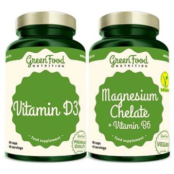 GreenFood Nutrition Magnesium Chelate 90cps + Vitamin D3 60cps. (8594193928088)