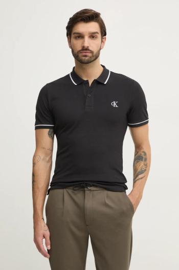 Polo tričko Calvin Klein Jeans černá barva, J30J315603