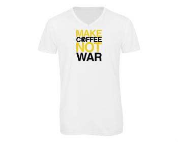 Pánské triko s výstřihem do V MAKE COFFEE