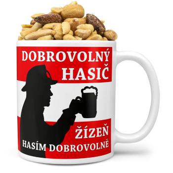 Hrnek Dobrovolný hasič (Náplň hrníčku: Směs slaných oříšků)